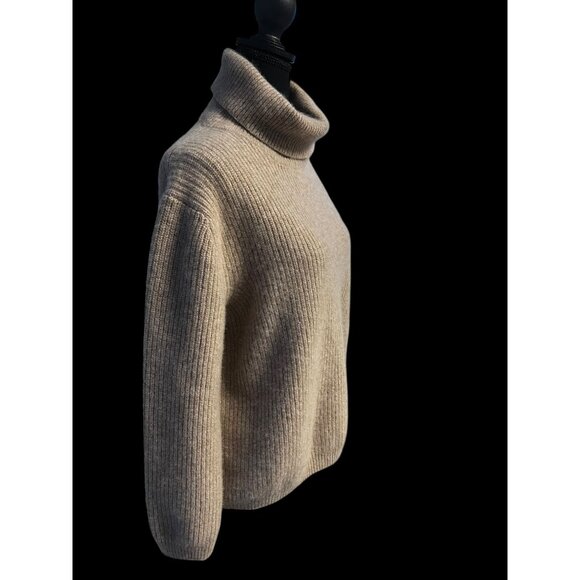 Quince Mongolian Cashmere Fisherman Turtleneck Sweater Oatmeal, timeless, scandi - Picture 3 of 7